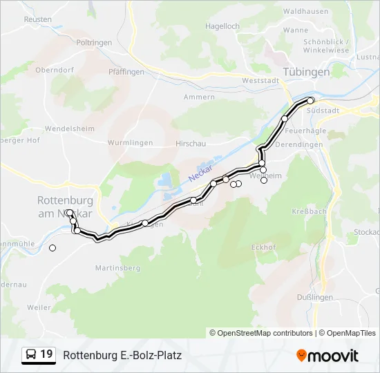 19 Bus Line Map
