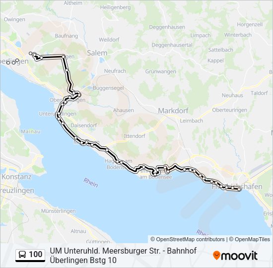 Автобус 100: карта маршрута