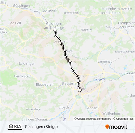 RE5 Bus Line Map