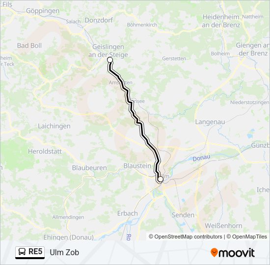 RE5 Bus Line Map