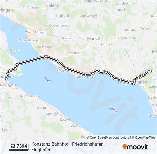 Автобус 7394: карта маршрута