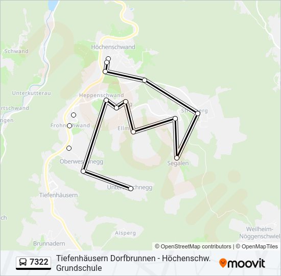 Автобус 7322: карта маршрута