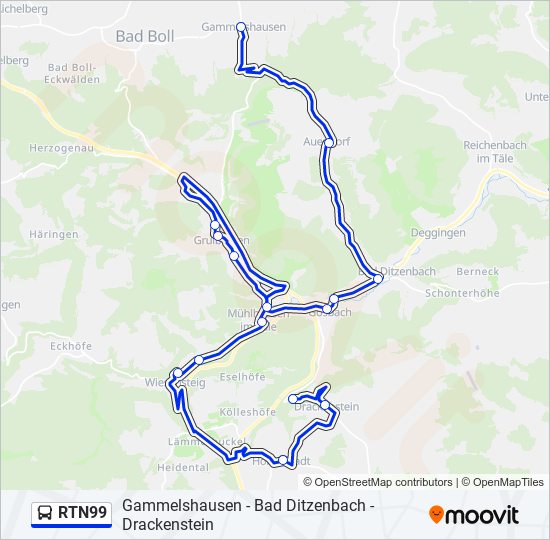 RTN99 bus Line Map