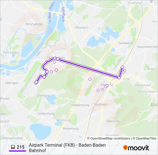 215 Bus Line Map