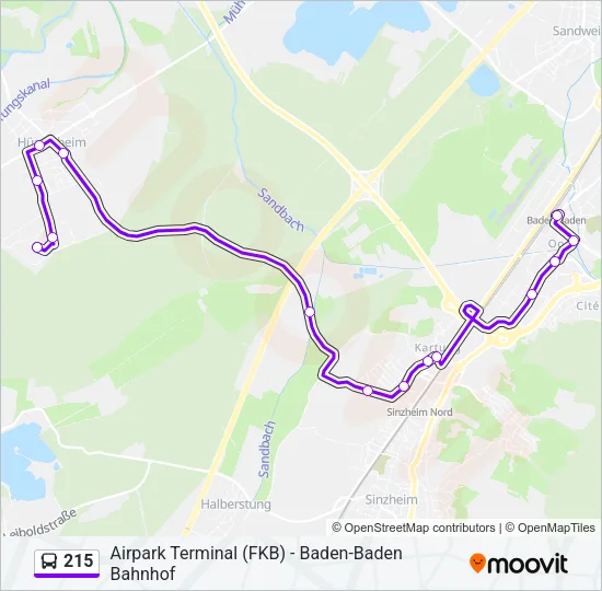 215 Bus Line Map