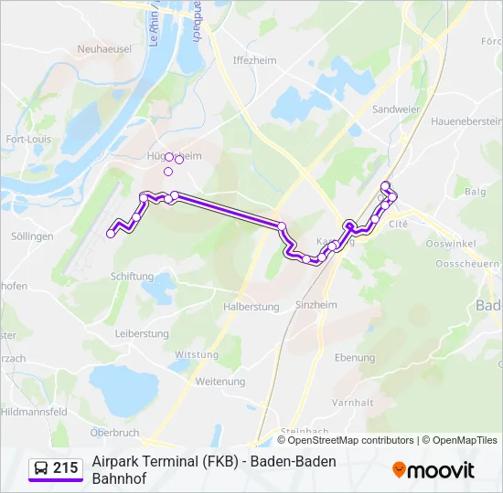 215 Bus Line Map