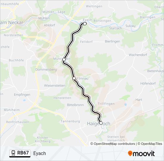 RB67 Train Line Map