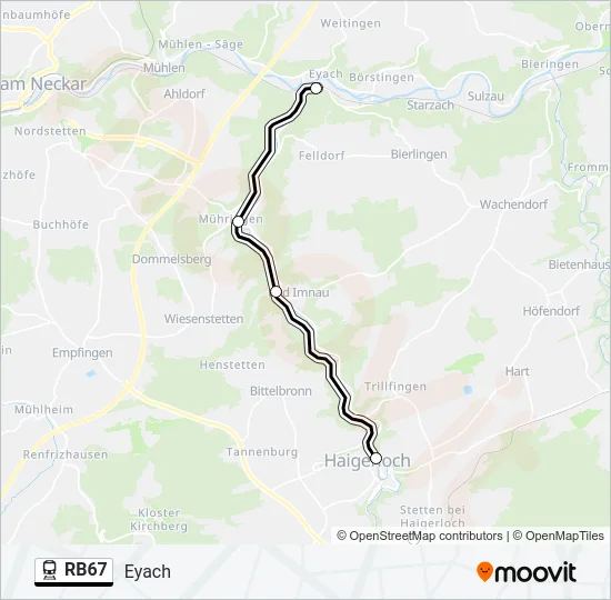 RB67 Train Line Map