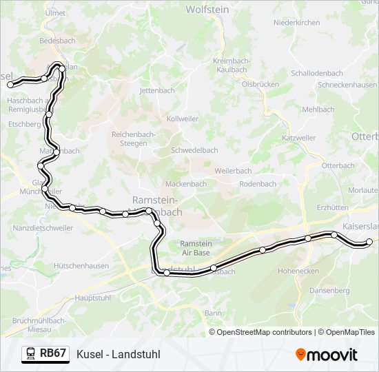RB67 Train Line Map