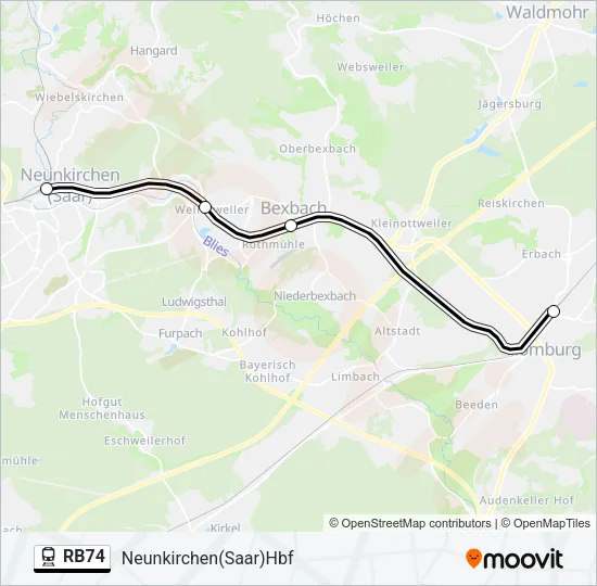 RB74 Train Line Map