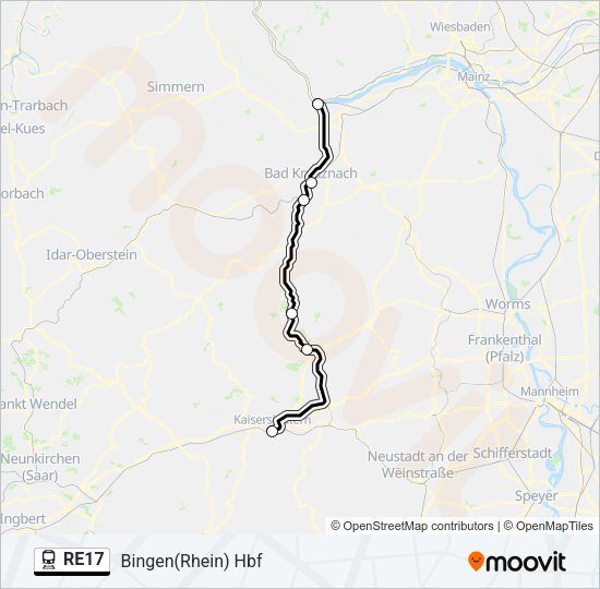 RE17 Train Line Map