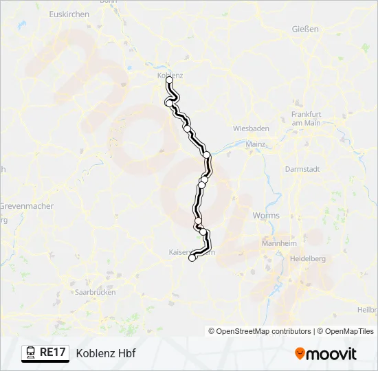 RE17 Train Line Map