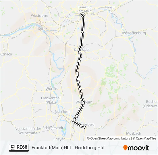 RE68 Train Line Map