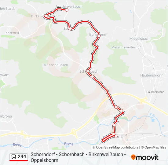 244 Bus Line Map