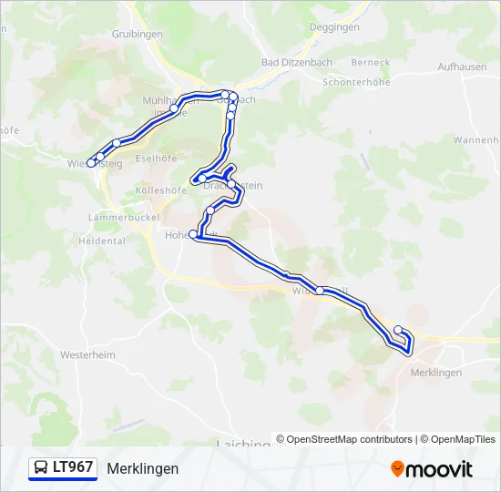 LT967 Bus Line Map