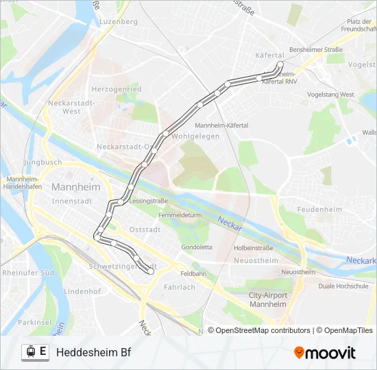 E Light Rail Line Map
