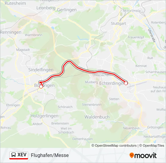 XEV Bus Line Map