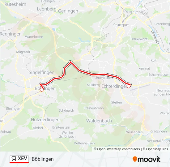 XEV Bus Line Map
