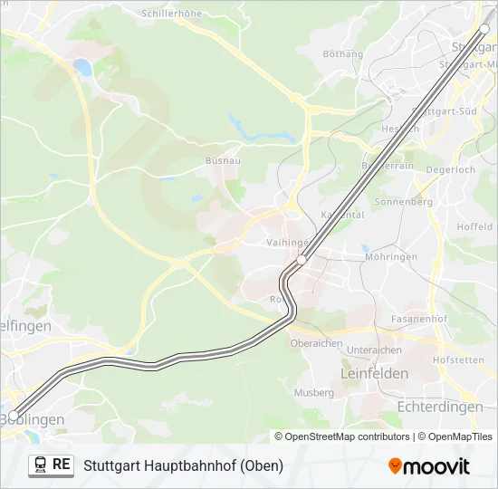 RE Train Line Map