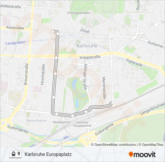 Трамвай 9: карта маршрута