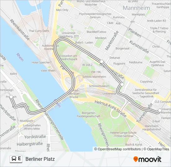 E Bus Line Map