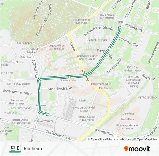 E Train Line Map