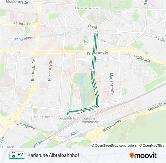 e2 Route: Schedules, Stops & Maps - Karlsruhe Albtalbahnhof (Updated)