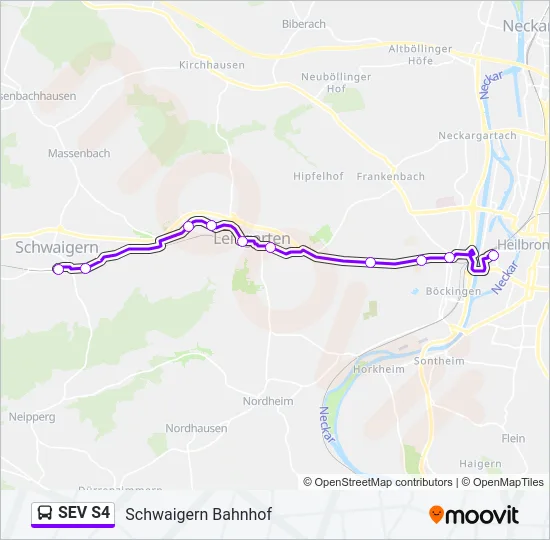 SEV S4 Bus Line Map