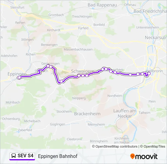 SEV S4 Bus Line Map