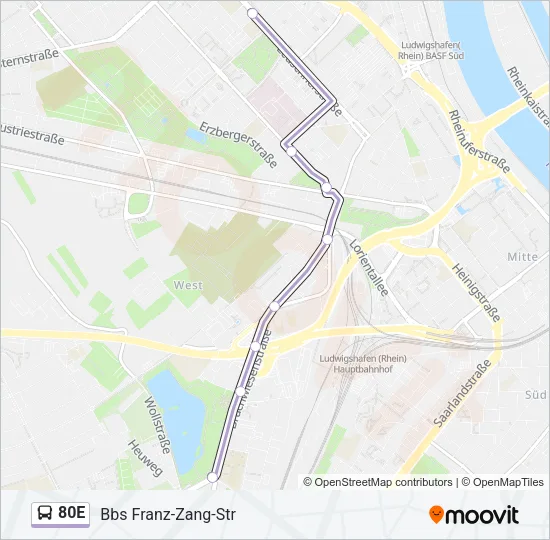 80E Bus Line Map