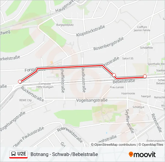Buslinie U2E Karte