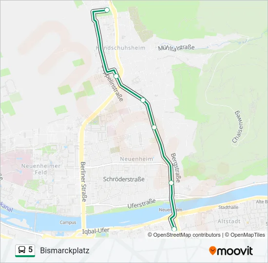 5 Bus Line Map