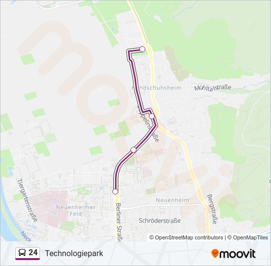 Автобус 24: карта маршрута