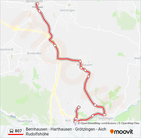 807 Bus Line Map