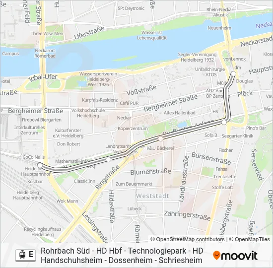 E Light Rail Line Map