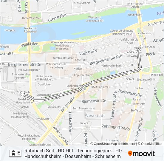 E light rail Line Map