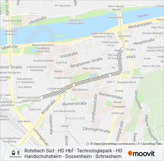 E Light Rail Line Map