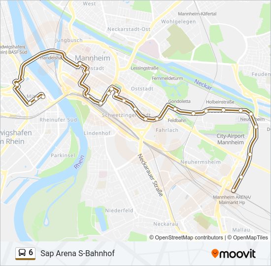 Автобус 6: карта маршрута