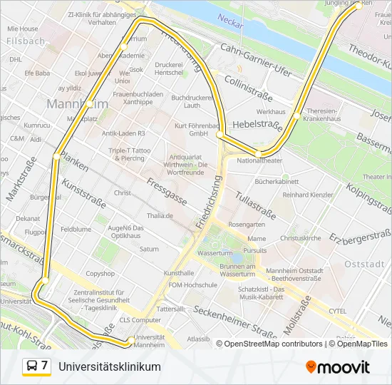 7 Bus Line Map