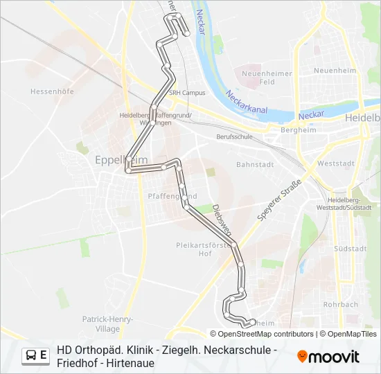 E Bus Line Map