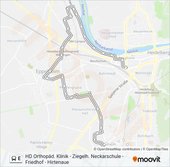 E Bus Line Map