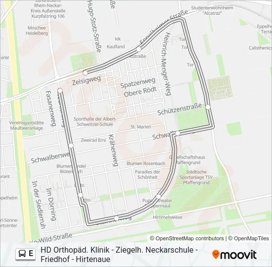 E Bus Line Map