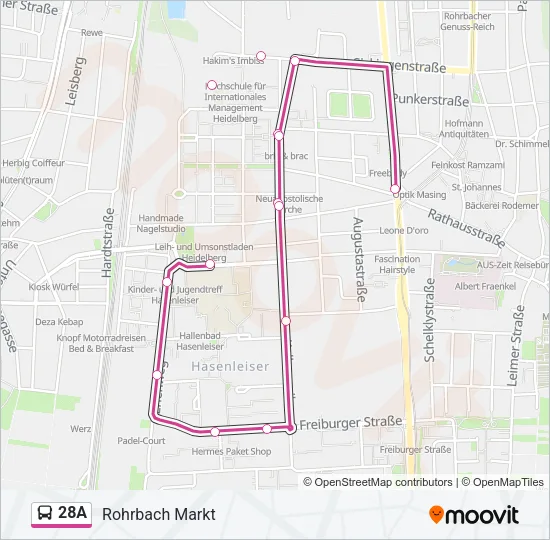 28A Bus Line Map