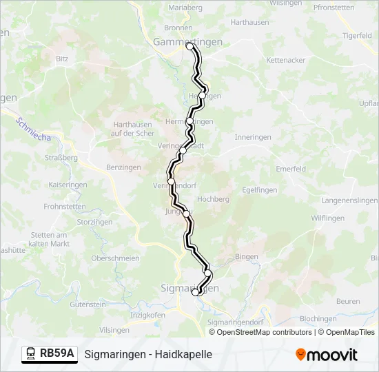 Bahnlinie RB59A Karte