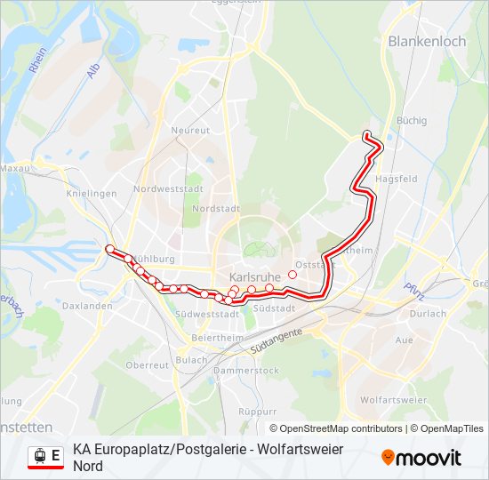 E light rail Line Map