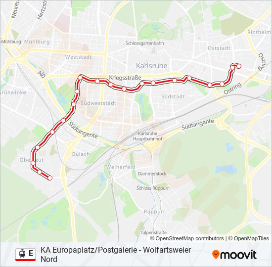 E light rail Line Map