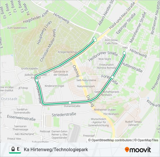 E Light Rail Line Map