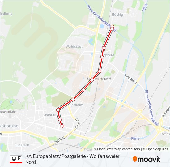 E light rail Line Map