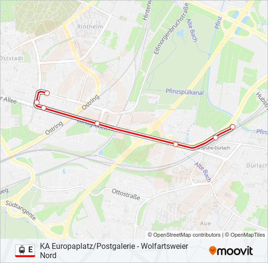 E light rail Line Map