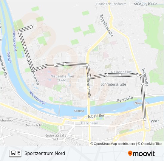 E Bus Line Map